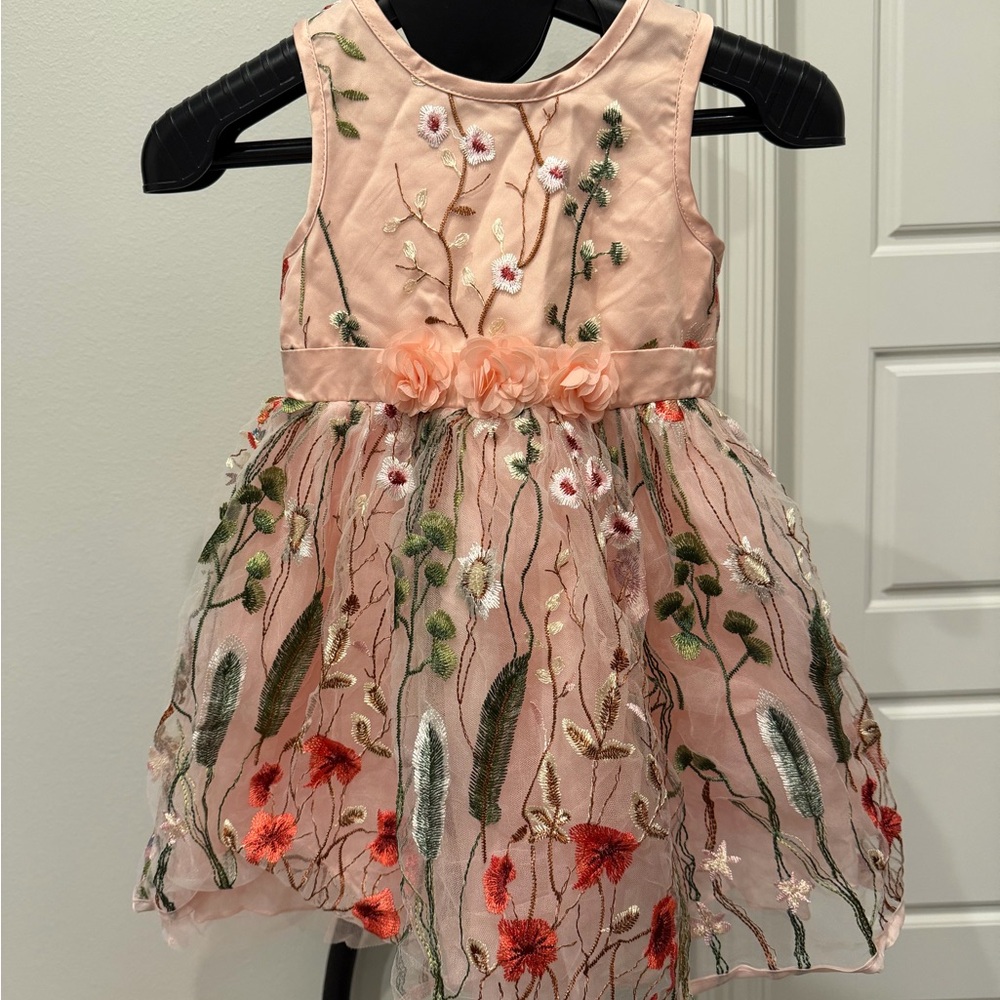 Nanette Lepore Peach Floral Embroidered Dress